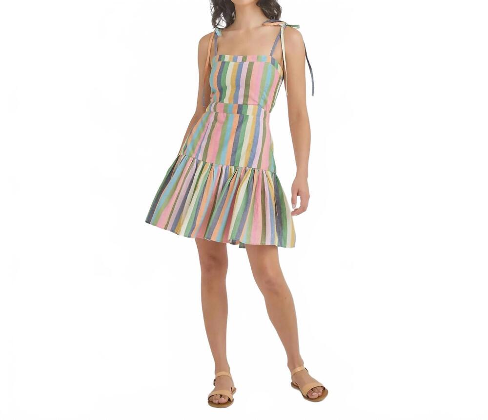 NEW PINK CHICKEN short marilyn dress in parade stripe